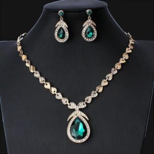 Stylish Design Fancy Crystal Necklace Jewellery Set for Women